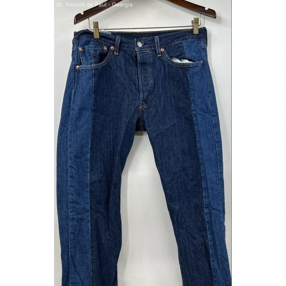 Levi's 501 Button Fly Jeans Men's 32x32 Blue Dark Wash